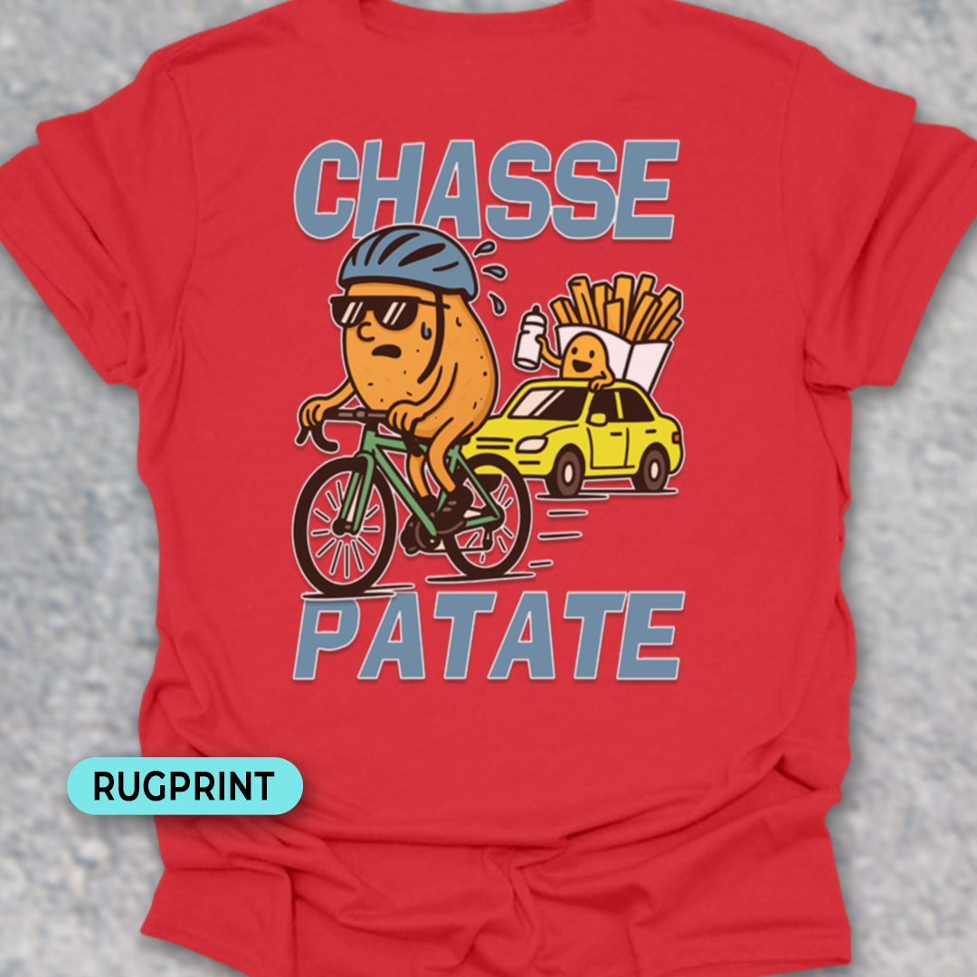 Chasse Patate met bezemwagen (rood) rugprint T-Shirt