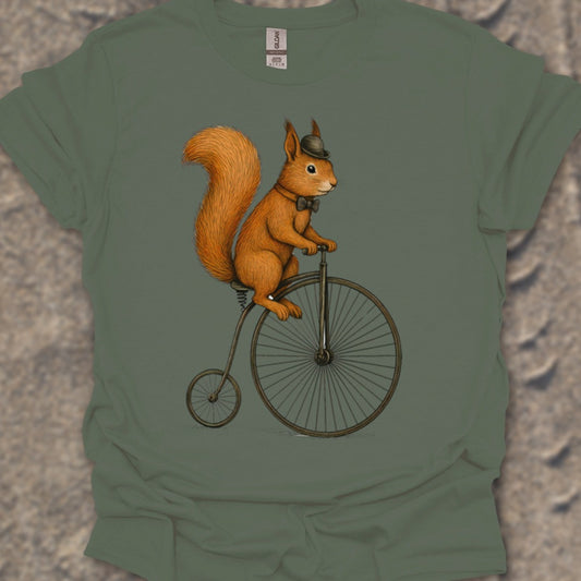 Eekhoorn op antieke fiets T‑Shirt