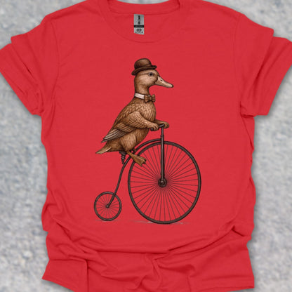 Eend op antieke fiets T‑Shirt