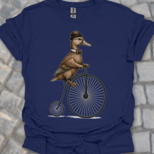 Eend op antieke fiets T‑Shirt