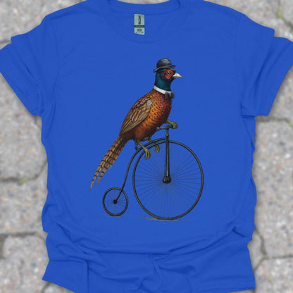 Fazant op antieke fiets T‑Shirt