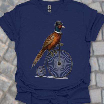 Fazant op antieke fiets T‑Shirt
