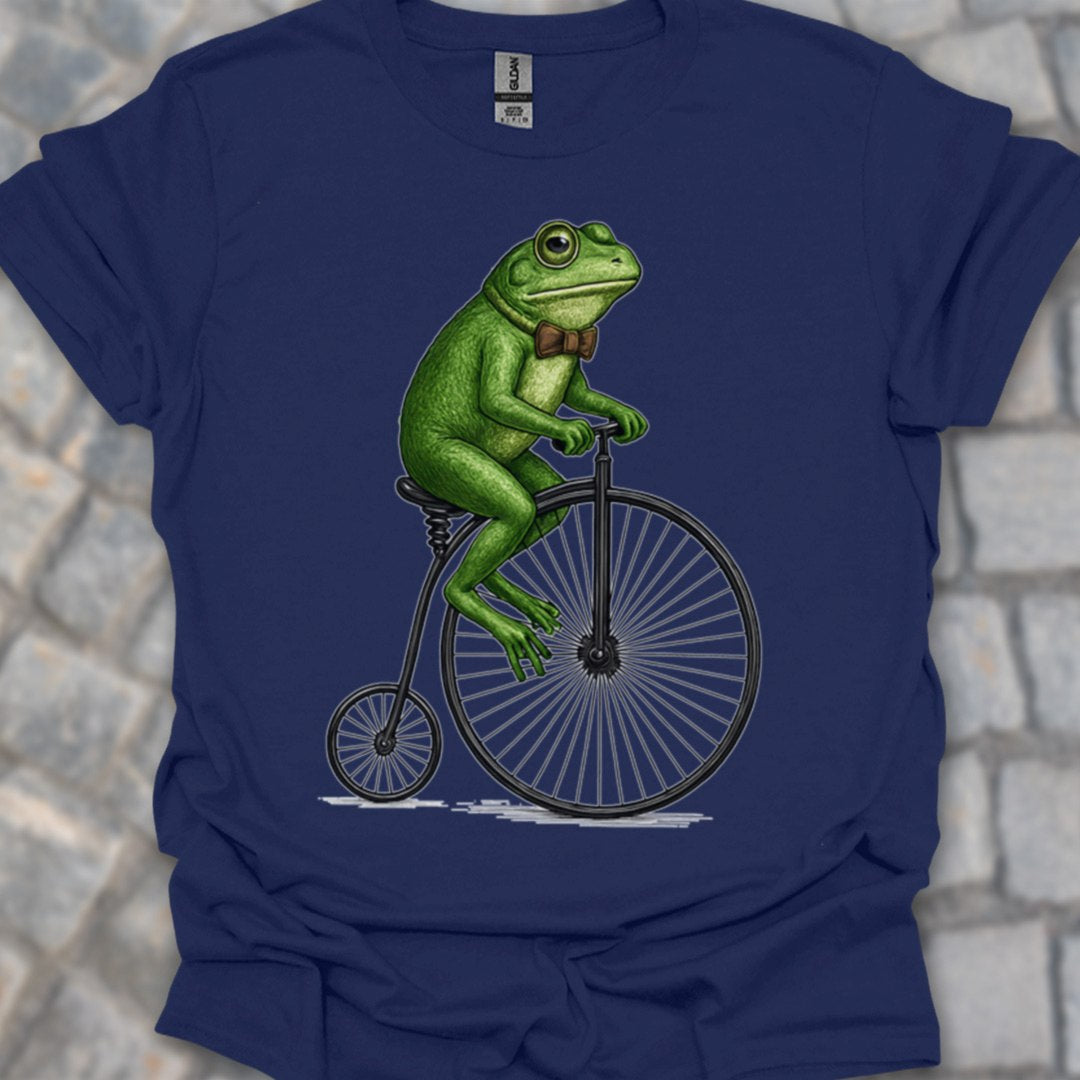 Kikker op antieke fiets T‑Shirt