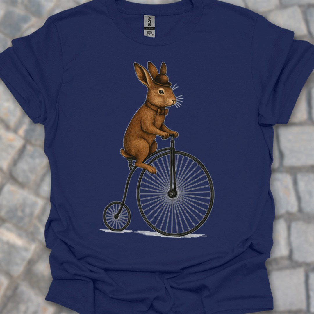 Konijn op antieke fiets T‑Shirt
