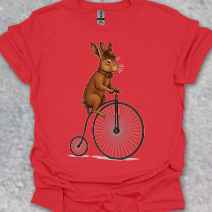Konijn op antieke fiets T‑Shirt