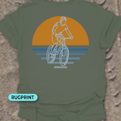 MTB zonsondergang  rugprint T‑Shirt