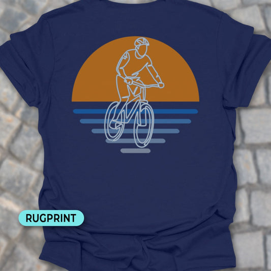 MTB zonsondergang  rugprint T‑Shirt