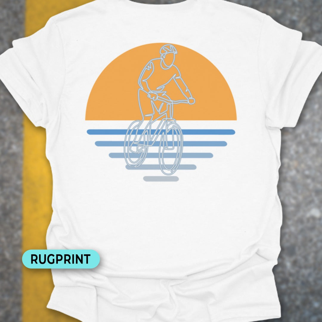 MTB zonsondergang  rugprint T‑Shirt