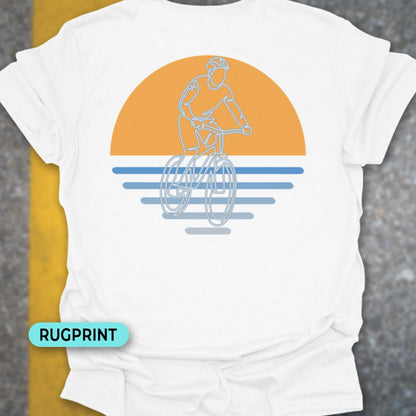 MTB zonsondergang  rugprint T‑Shirt