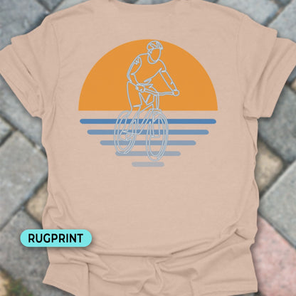 MTB zonsondergang  rugprint T‑Shirt