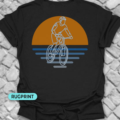 MTB zonsondergang  rugprint T‑Shirt