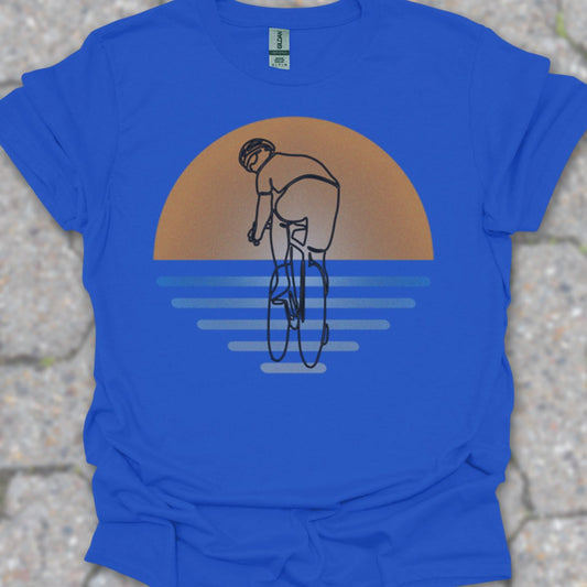 Koersfietser zonsondergang T‑Shirt
