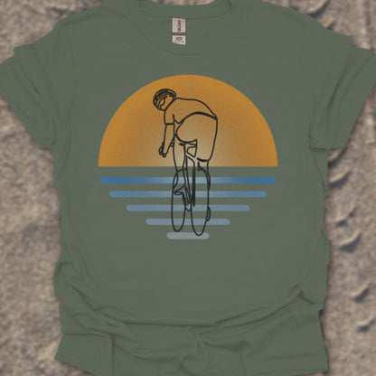 Koersfietser zonsondergang T‑Shirt