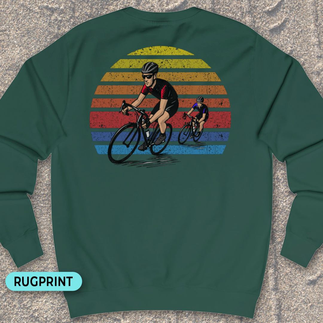 Wielrenners retro zon rugprint Sweater