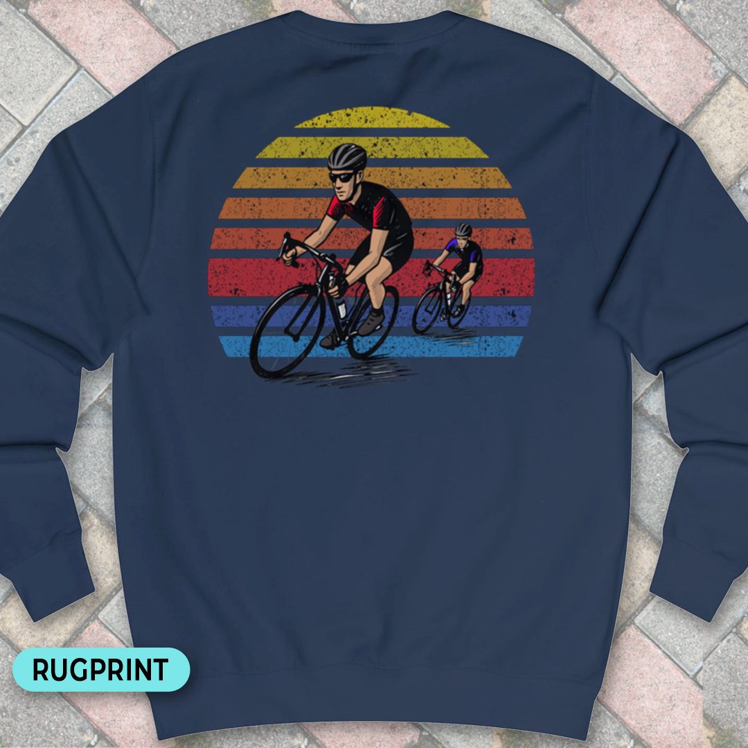 Wielrenners retro zon rugprint Sweater