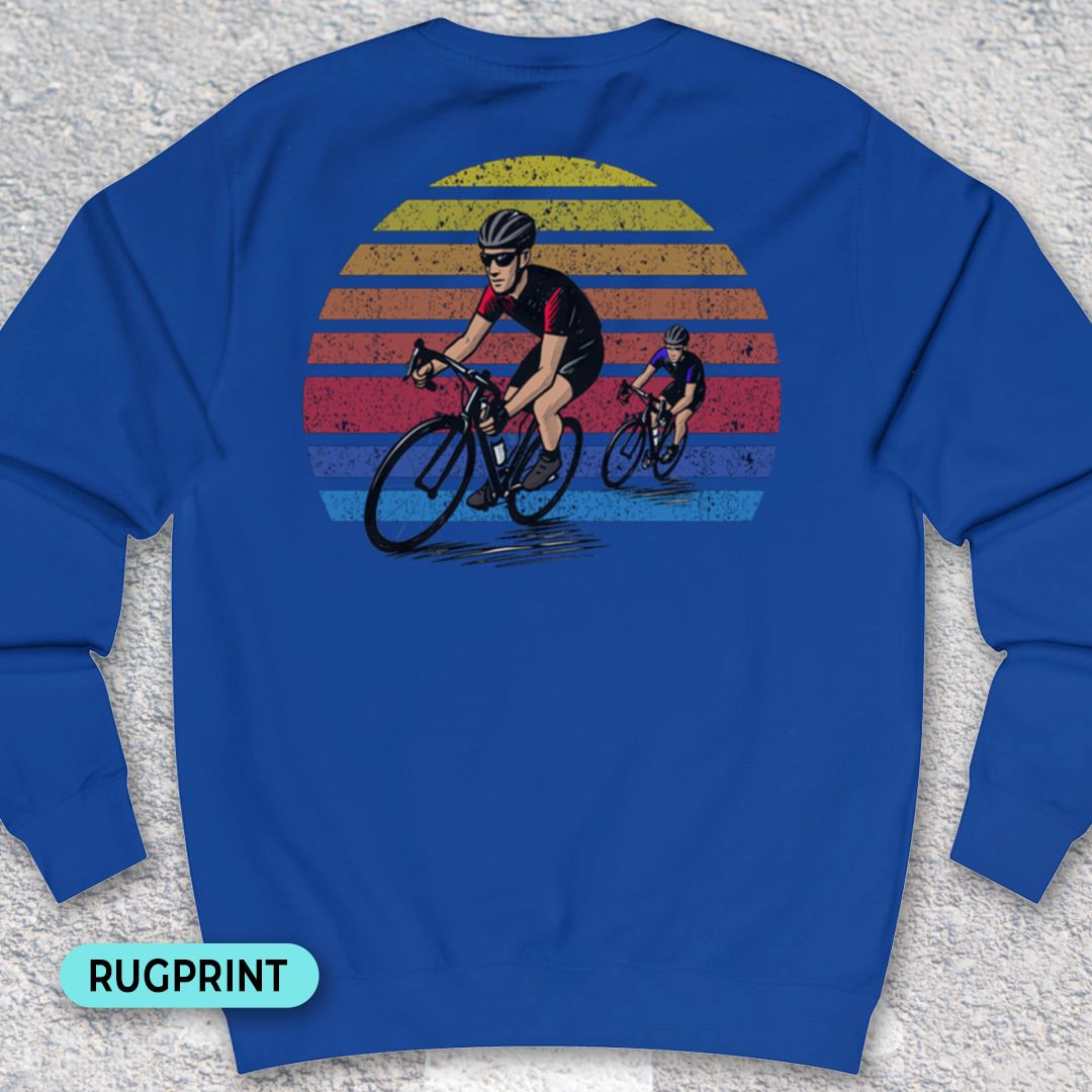 Wielrenners retro zon rugprint Sweater