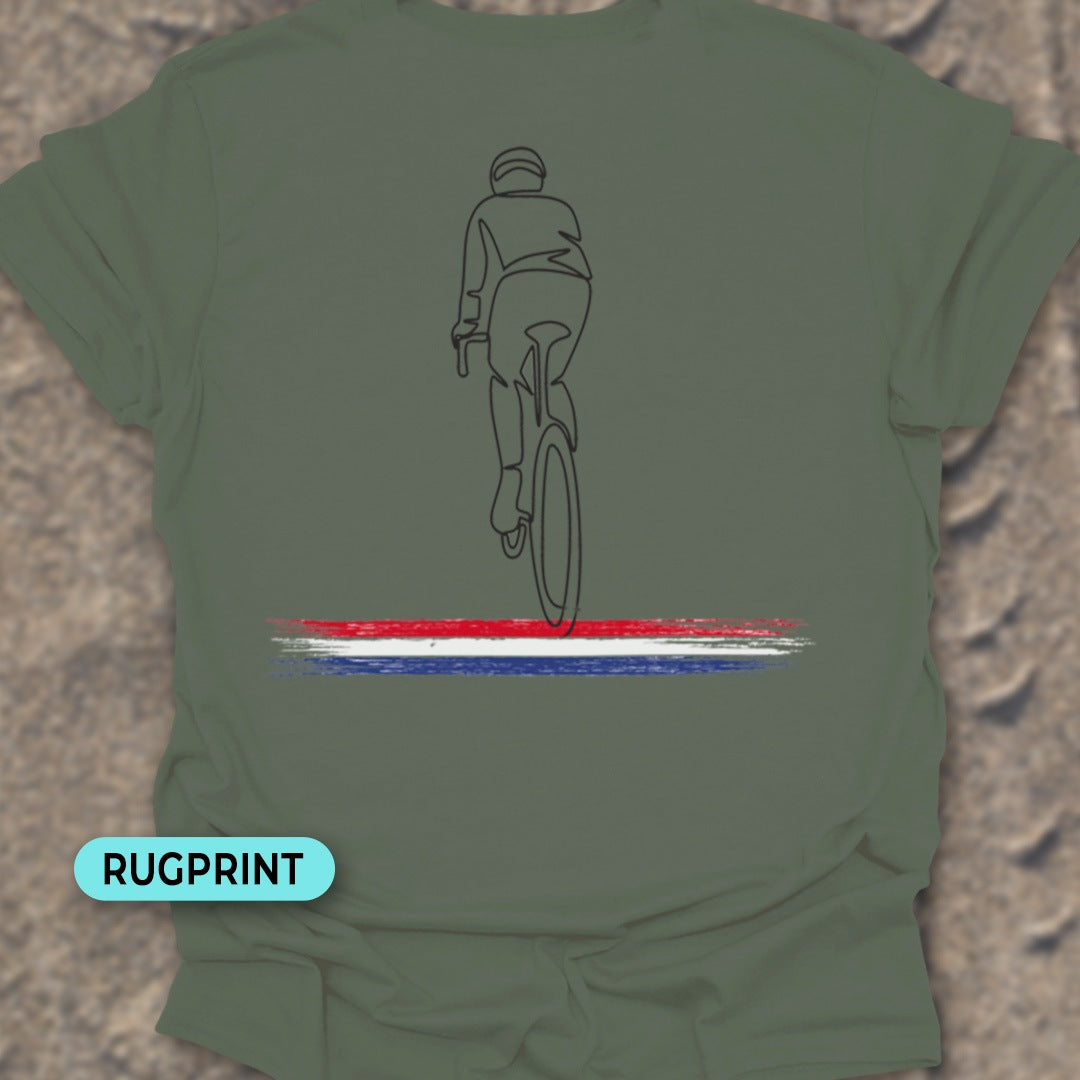 Wielrenner Nederlandse driekleur rugprint T‑Shirt
