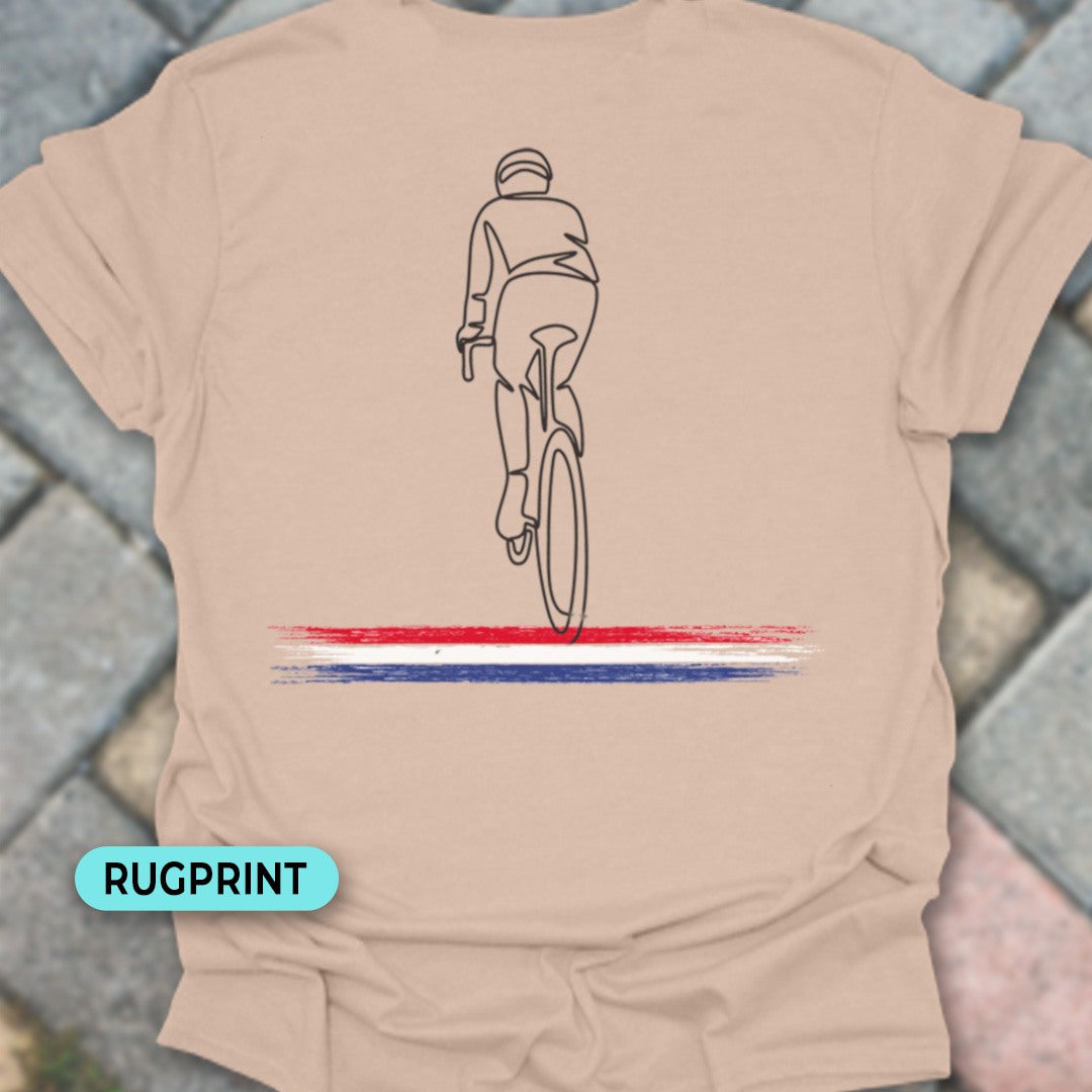Wielrenner Nederlandse driekleur rugprint T‑Shirt