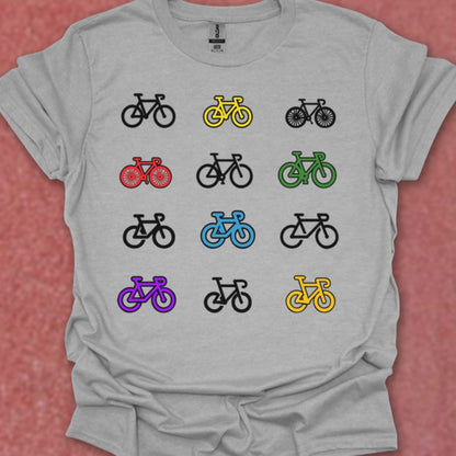 Gekleurde fietsen T‑Shirt