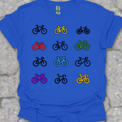 Gekleurde fietsen T‑Shirt