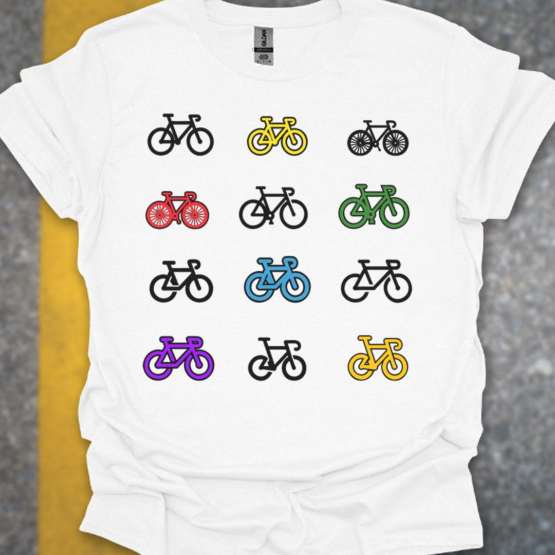 Gekleurde fietsen T‑Shirt