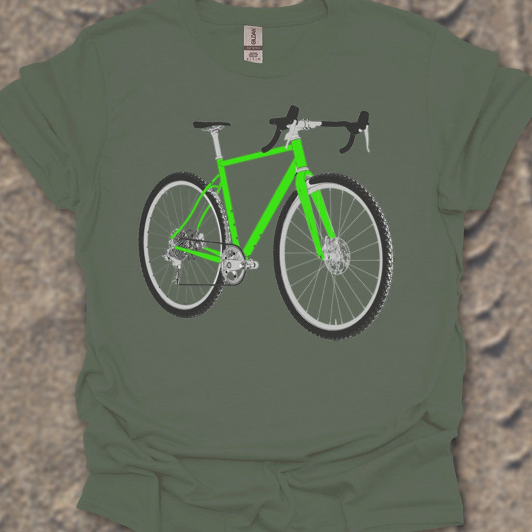 Gravelbike groen T‑Shirt