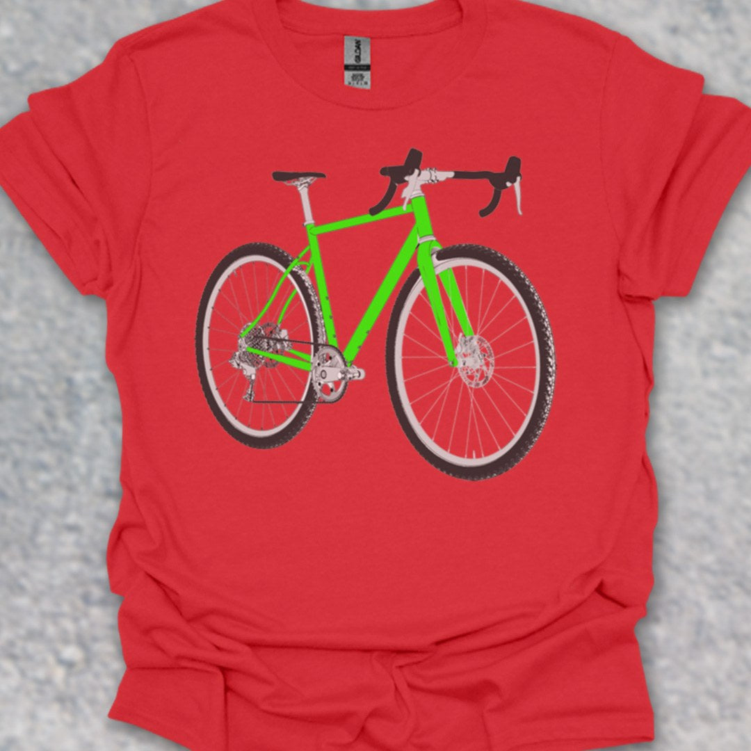 Gravelbike groen T‑Shirt