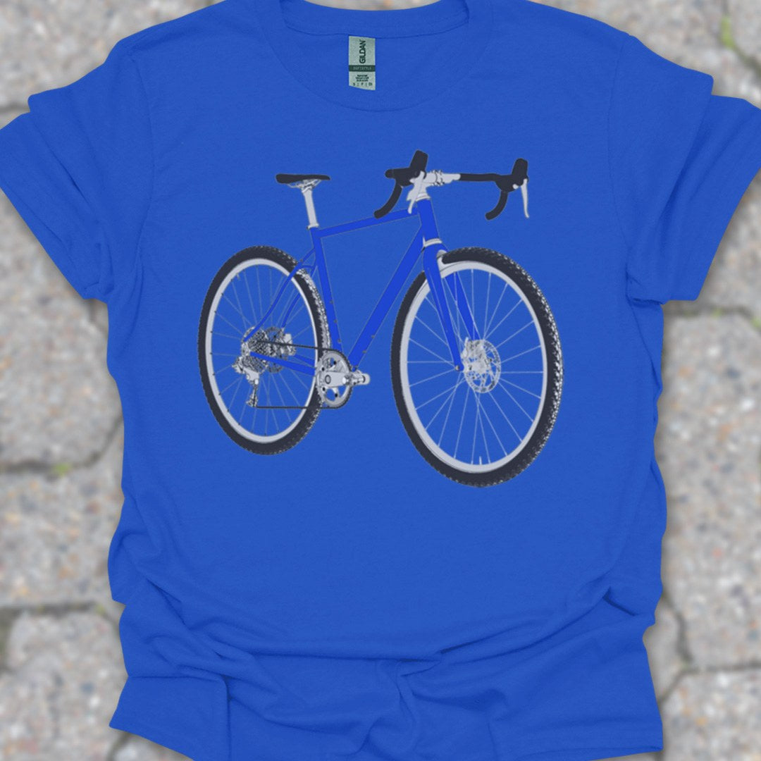Gravelbike blauw T‑Shirt