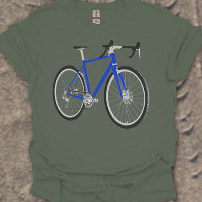 Gravelbike blauw T‑Shirt
