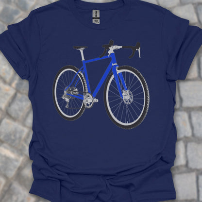 Gravelbike blauw T‑Shirt