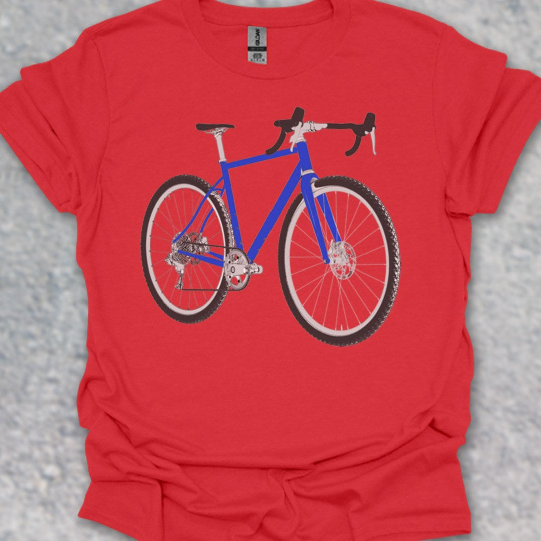 Gravelbike blauw T‑Shirt