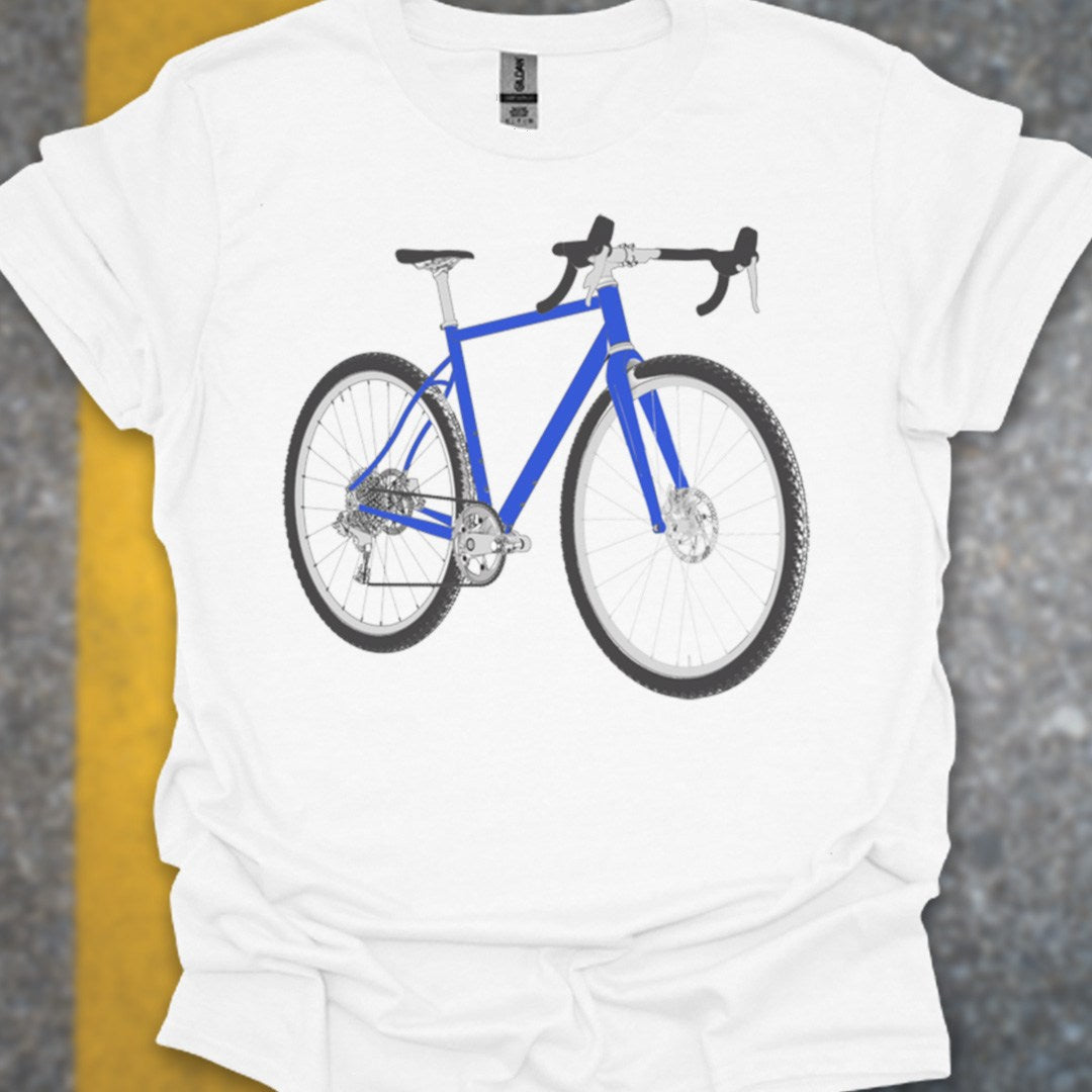 Gravelbike blauw T‑Shirt