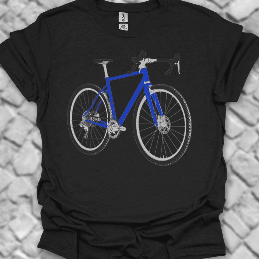 Gravelbike blauw T‑Shirt