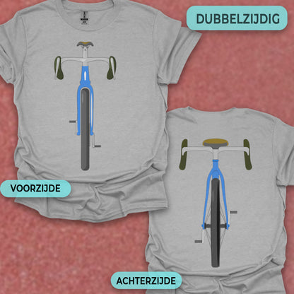 Gravelbike blauw voor & achter T‑Shirt
