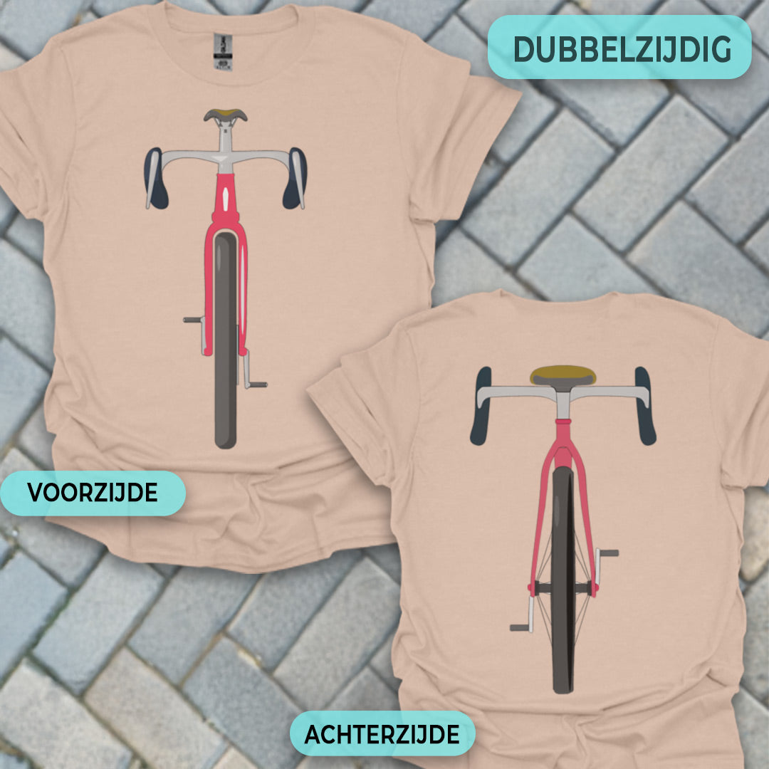 Gravelbike rood voor & achter T‑Shirt