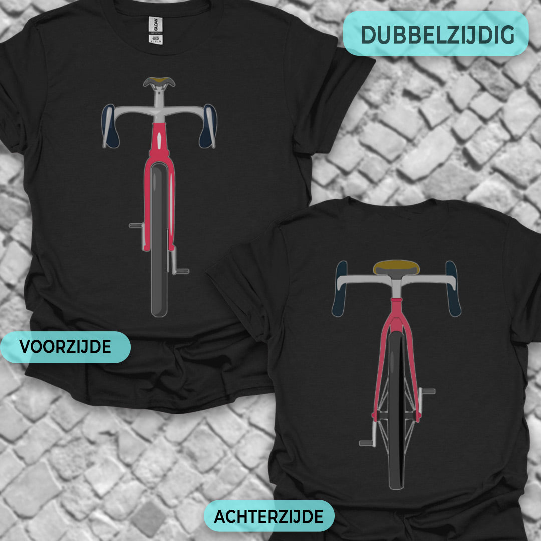 Gravelbike rood voor & achter T‑Shirt