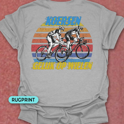 Koersen geluk rugprint T‑Shirt