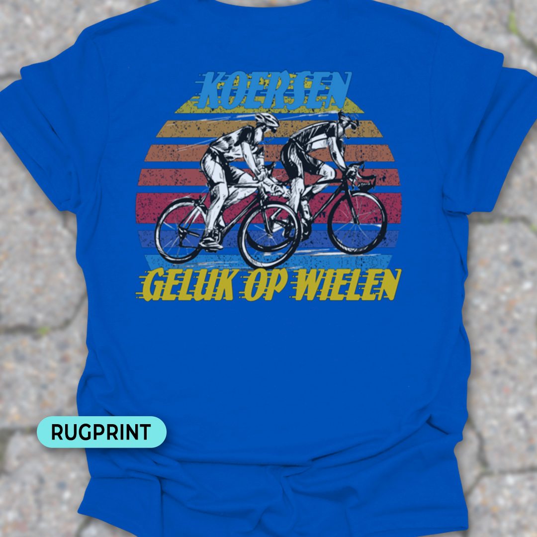 Koersen geluk rugprint T‑Shirt