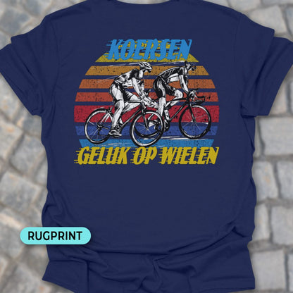 Koersen geluk rugprint T‑Shirt