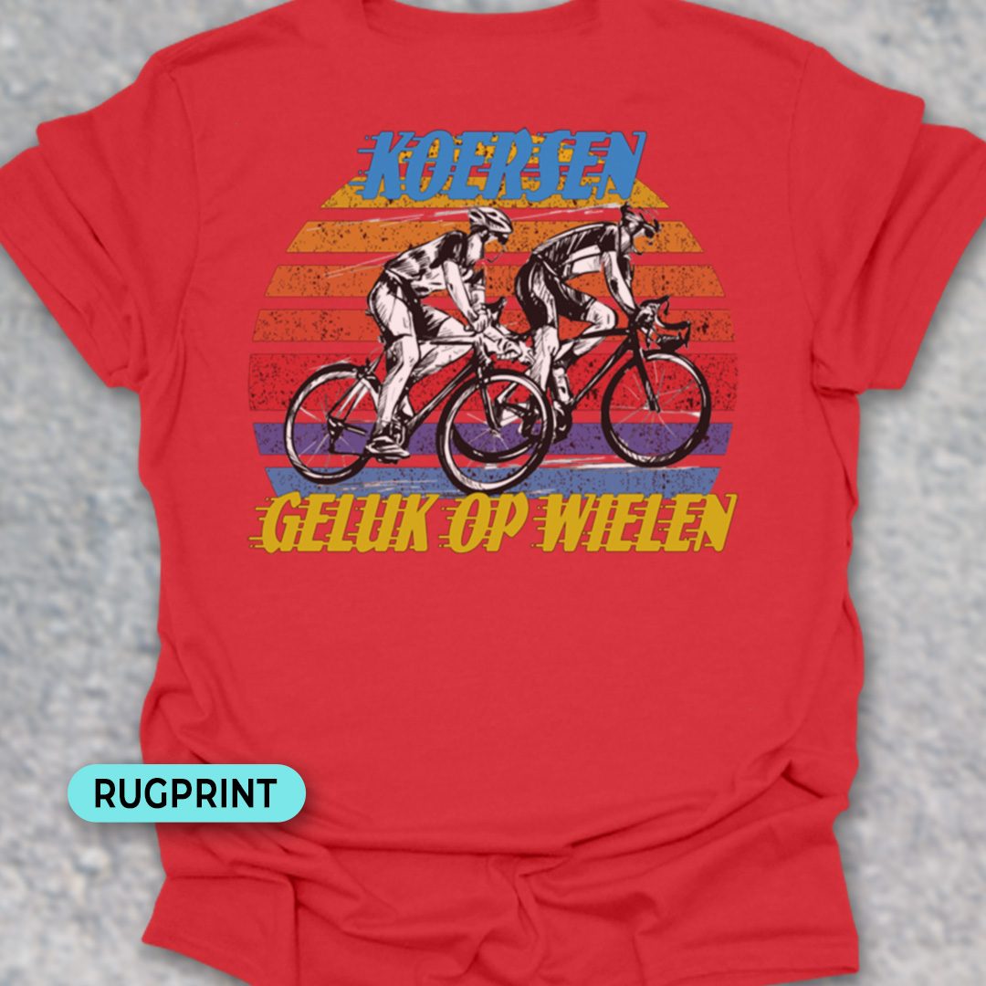 Koersen geluk rugprint T‑Shirt