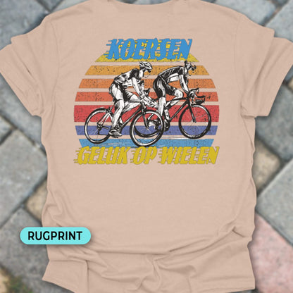 Koersen geluk rugprint T‑Shirt