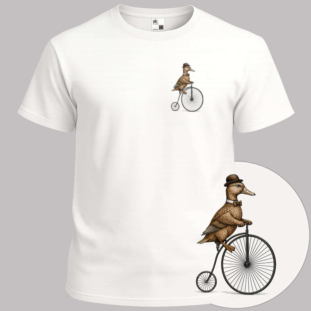 Eendje op antieke fiets T‑Shirt