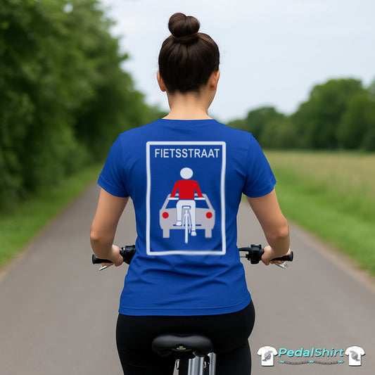 Fietsstraat rugprint T‑Shirt