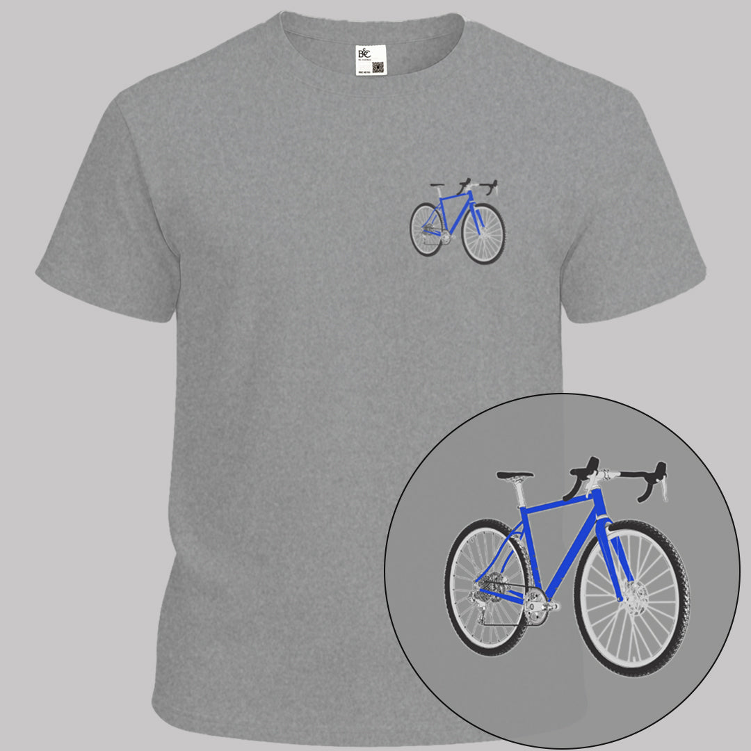 Gravelbike blauw T‑Shirt