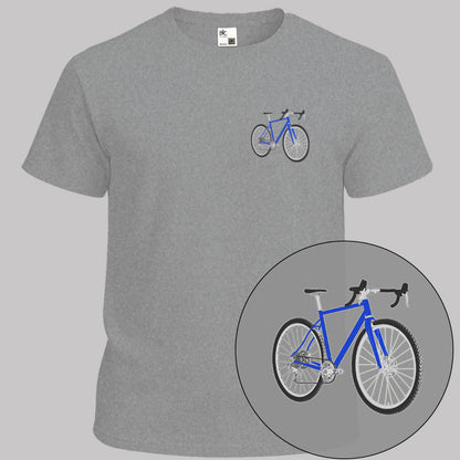 Gravelbike blauw T‑Shirt