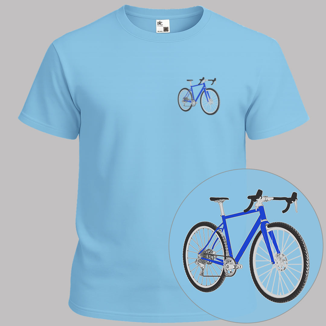 Gravelbike blauw T‑Shirt