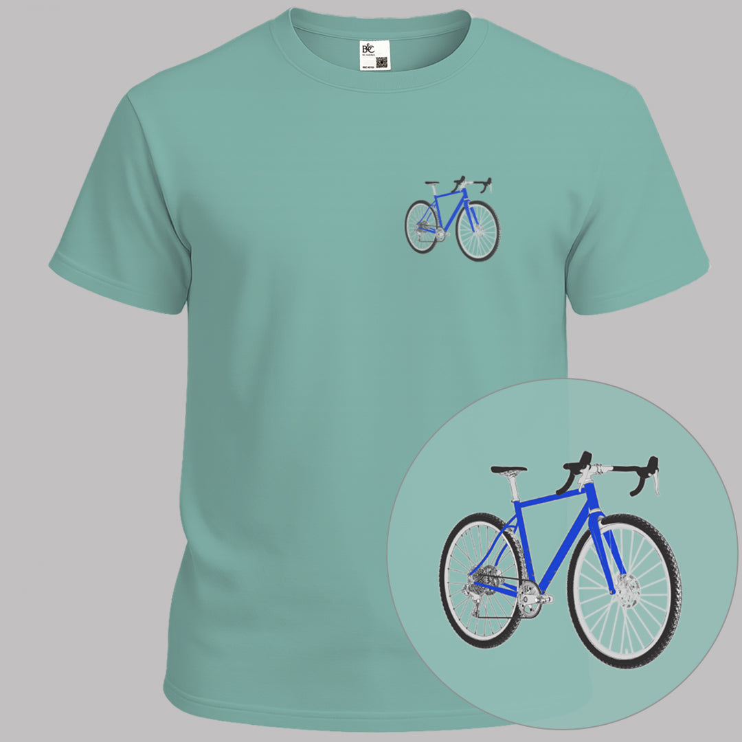 Gravelbike blauw T‑Shirt