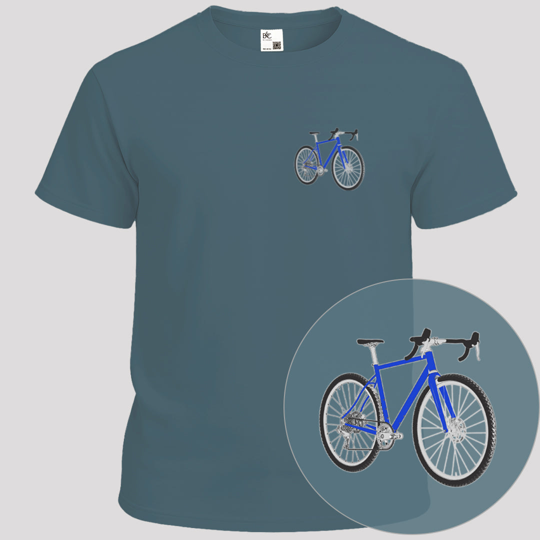 Gravelbike blauw T‑Shirt