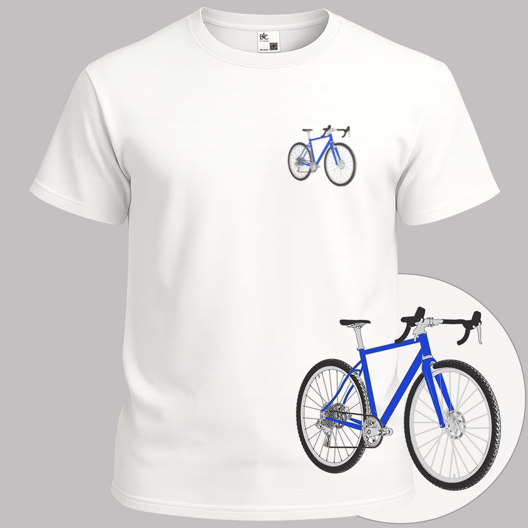 Gravelbike blauw T‑Shirt
