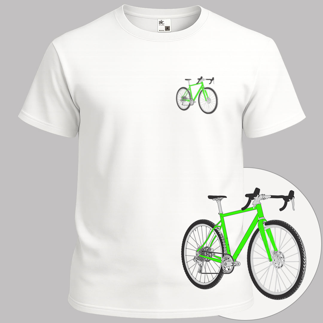 Gravelbike groen T‑Shirt